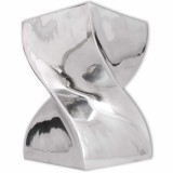 Cumpara ieftin Scaun/Masa laterala cu forma rasucita, aluminiu, argintiu