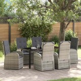 Set de mobilier de exterior 7 pcs Gri 160 x 80 x 73 cm ratan PE