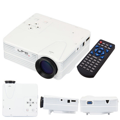 Mini Videoproiector LED, 640 x 480, 80 lm, distanta proiectie 4 m, telecomanda foto