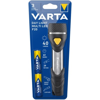 Lanterna LED Varta Day Light M F20 + 2 baterii Longlife Power AA, 40 lm foto