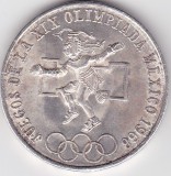 Mexic 25 Pesos 1968 comemorativa Jocurile olimpice de vara, America de Nord, Argint