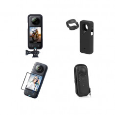 Set 4 accesorii pt insta360 one X3 , Carcasa , Husa , Folie , Geanta