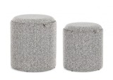 Cumpara ieftin Set 2 tabureti textil gri Sasha 34.5x38 cm, 39x44 cm