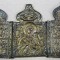 Maica Domnului cu Prunul, Triptic din bronz pentru calatorie, Rusia, cca. 1900
