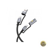 Cablu Date si Incarcare USB-C / USB-A - USB-C / Bricheta HOCO U138 60W 1.2m Negru