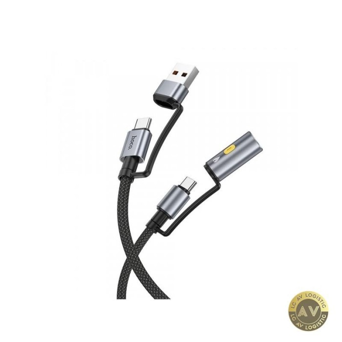 Cablu Date si Incarcare USB-C / USB-A - USB-C / Bricheta HOCO U138 60W 1.2m Negru