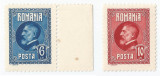 Romania, LP 74b/1926, A 60 aniv. Ferdinand I, erori de culoare, 6 si 10 lei, MNH