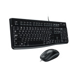 Kit tastatura si mouse cu fir Logitech, USB, Negru