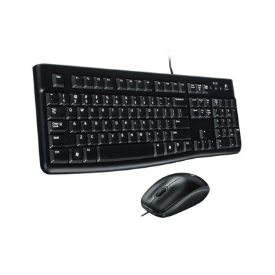 Kit tastatura si mouse cu fir Logitech, USB, Negru foto