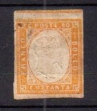 Italy Sardinia 1855 King Viktor Emanuel II 80c brown orange MH AM.452, Nestampilat