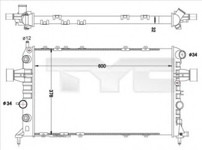 Radiator, racire motor OPEL ASTRA G Combi (F35) (1998 - 2009) TYC 725-0040-R foto