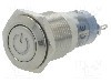 Intrerupator anti-vandalism, ON-ON, &Oslash;16mm, ONPOW - LAS2GQF-11ZDT/R/12V/S