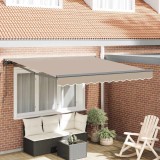 vidaXL Cortina Retractabilă Bej 350x250 cm țesătură 3330356