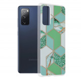 Cumpara ieftin Husa pentru Samsung Galaxy S20 FE / S20 FE 5G, Techsuit Marble Series, Green Hex