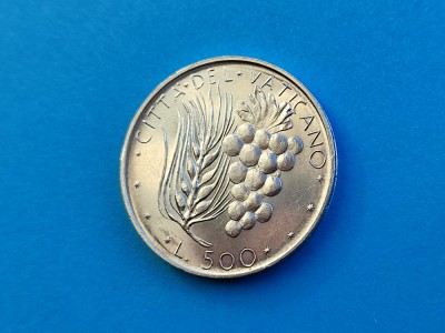 500 lire 1975 Vatican-UNC-Argint-in realitate arata f. bine! foto