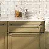 vidaXL M&acirc;nere de dulap, 20 buc., negru, 480 mm, oțel inoxidabil