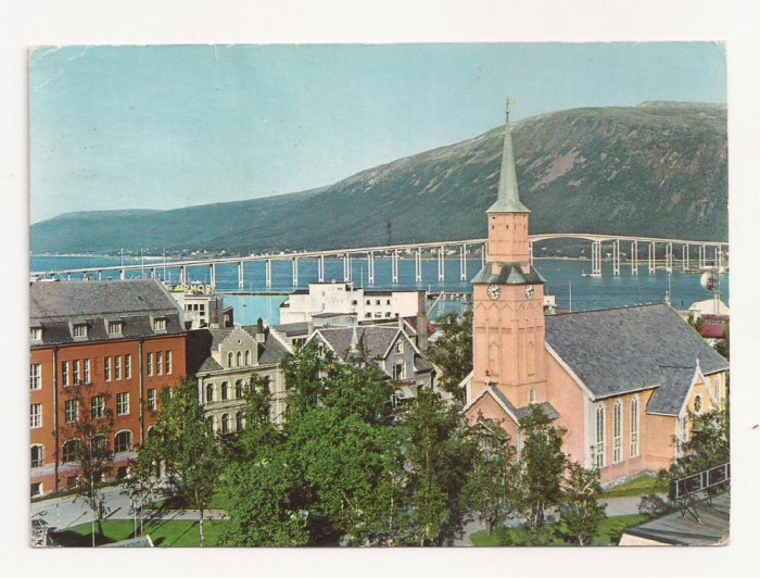 AM3 - Carte Postala - NORVEGIA - Tromso si cel mai lung pod din N Eu, circulata
