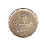 Moneda Italia 20 lire 1981, stare foarte buna, curata