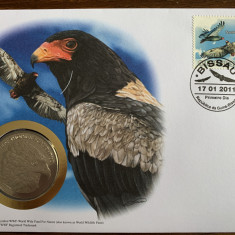 Guineea Bissau - pasari - vultur - FDC cu medalie, fauna wwf