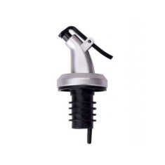 Dop cu picurator pentru sticle de alcool, otet, ulei, 8.5 x 3 cm, plastic cauciuc, negru argintiu