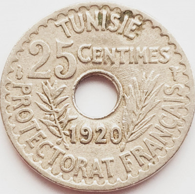 2966 Tunisia 25 centimes 1920 Muhammad V 1338 km 244 foto