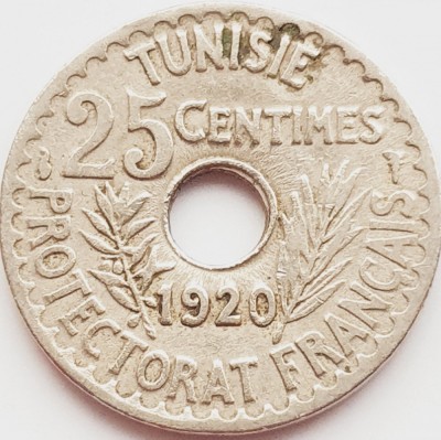 2966 Tunisia 25 centimes 1920 Muhammad V 1338 km 244 foto