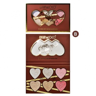 Palet&amp;Auml; iluminatoare 6 nuan&amp;Egrave;e be mine, textur&amp;Auml; coapt&amp;Auml;, finish str&amp;Auml;lucitor, machiaj profesional, 140g, rose foto