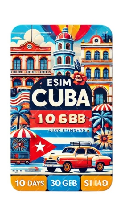 eSIM, 10GB, 30 Days, Cuba, Standard
