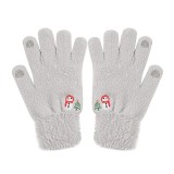 Manusi dama, marime 21cm - mink fur - grey
