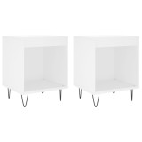 Noptiere, 2 buc., alb, 40x35x50 cm, lemn compozit, DKD Home Decor