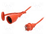Prelungitor alimentare 3x1,5mm&sup2; 40m KEL PVC portocalie cu 1 priză