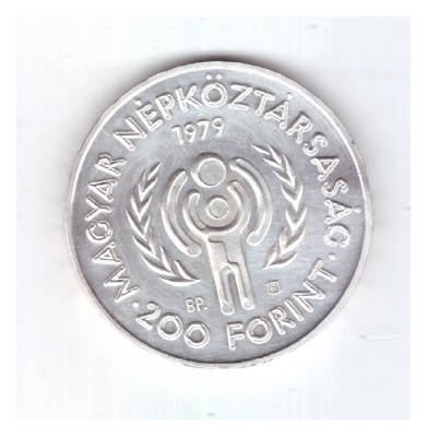 Moneda Ungaria 200 forint/forinti 1979 International Year of the Child, UNC foto