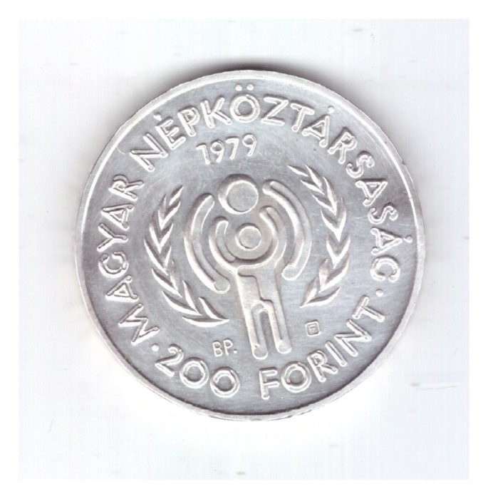 Moneda Ungaria 200 forint/forinti 1979 International Year of the Child, UNC