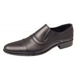 Pantofi barbati eleganti din piele naturala de culoare neagra GKR01N