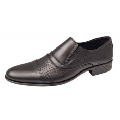 Pantofi barbati eleganti din piele naturala de culoare neagra GKR01N