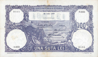 REPRODUCERE bancnota 100 lei 28 iunie 1928 Romania foto