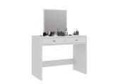 Masa de toaleta Mega cu oglinda si 2 sertare, alb, 100x50x134 cm