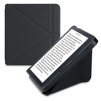 Husa pentru Kobo Libra 2, Piele ecologica, Negru, kwmobile, 56576.01 foto