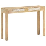 VidaXL Masă consolă 110x30x75 cm, lemn masiv de mango albit
