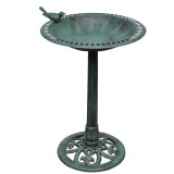 F&acirc;nt&acirc;nă Păsări Decorativă vidaXL, Plastic Verde, Baie Exterior Grădină, Rezistentă Intemperii, 54x50x76cm, Cupă+Coloană Incluse