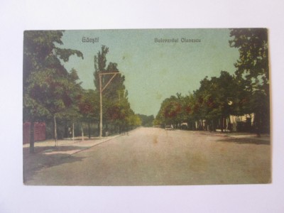 Rară! Găești(D&amp;acirc;mbovița)-Bulevardul Olănescu carte postala circulată 1926 foto