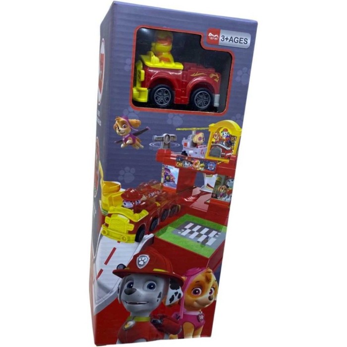 Circuit Paw Patrol- patrula catelusilor Marshall - Rubble in cutie portabila