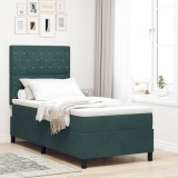 Cumpara ieftin Pat cu arc LED cu saltea Verde inchis 100 x 200 cm Catifea