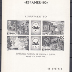 SPANIA 1980 EXPOZITIA INTERNATIONALA FILATELICA ESPAMER”80 MADRID BLOC MNH