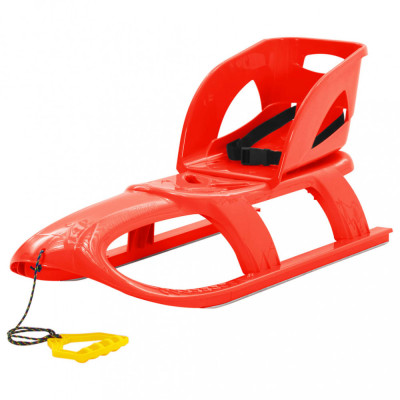 vidaXL Sanie cu scaun, roșu, 102,5x40x23 cm, polipropilenă foto