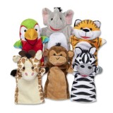 Set 6 papusi de mana Animale Safari - Melissa &amp; Doug