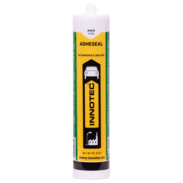 Adeziv universal, etanșant alb, adeziv construcții, cartuș adeziv, 290ml, incl. v&acirc;rf
