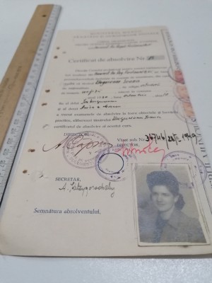 CERTIFICAT DE ABSOLVIRE COAFEZA 1949 foto