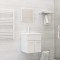 Gossi set mobilier de baie, 2 piese, alb extralucios, lemn prelucrat
