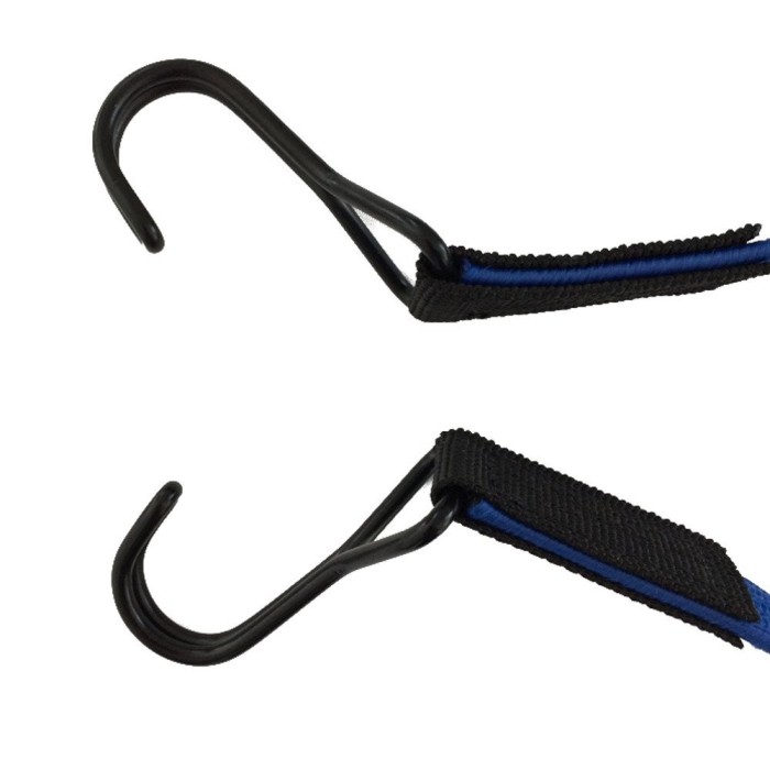Bandă elastică cu c&acirc;rlige, 80 cm, albastră - Prindere sigură